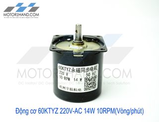 Động cơ giảm tốc AC220V 14W 10 vòng/phút trục 7mm